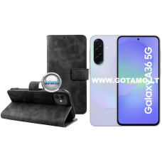 Diary-S veliūrinis dėklas Samsung Galaxy A36 telefonui juodos spalvos