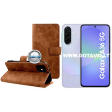 Diary-S veliūrinis dėklas Samsung Galaxy A36 telefonui rudos spalvos