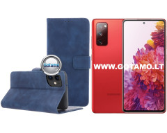Diary-S veliūrinis dėklas Samsung Galaxy S20 FE telefonui mėlynos spalvos