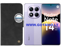 Diary-Wonder dėklas Xiaomi Redmi Note 14 Pro 5G, Xiaomi Poco X7 telefonams juodos spalvos