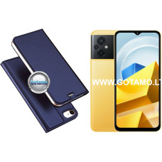 Xiaomi Poco M5, M4 5G, Xiaomi Redmi 10 5G dėklai ir apsauginiai stiklai - Dux Ducis dėklas knygelė Xiaomi Poco M5, M4 5G, Xiaomi Redmi 10 5G telefonams tamsiai mėlynos spalvos