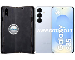 Galant magnetinis dėklas Samsung Galaxy S25 telefonui juodos spalvos