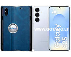 Galant magnetinis dėklas Samsung Galaxy S25 telefonui mėlynos spalvos