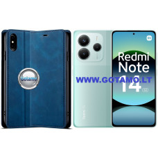 Xiaomi Redmi Note 14 5G dėklai ir apsauginiai stiklai - Galant magnetinis dėklas Xiaomi Redmi Note 14 5G telefonui mėlynos spalvos