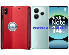 Galant magnetinis dėklas Xiaomi Redmi Note 14 5G telefonui raudonos spalvos