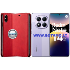 Xiaomi Redmi Note 14 Pro 5G, Xiaomi Poco X7 dėklai ir apsauginiai stiklai - Galant magnetinis dėklas Xiaomi Redmi Note 14 Pro 5G, Xiaomi Poco X7 telefonams raudonos spalvos