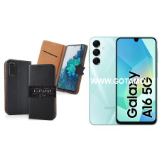 Gotamo Vintage natūralios odos dėklas Samsung Galaxy A16, Samsung Galaxy A16 5G telefonams juodos spalvos