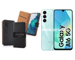 Gotamo Vintage natūralios odos dėklas Samsung Galaxy A16, Samsung Galaxy A16 5G telefonams juodos spalvos