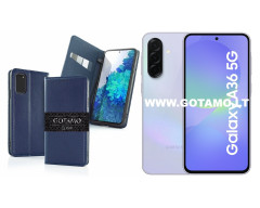 Gotamo Vintage natūralios odos dėklas Samsung Galaxy A36 telefonui mėlynos spalvos