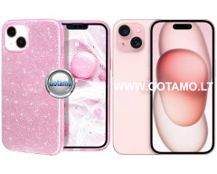 iLLumi-Neo silikoninis dėklas nugarėlė Apple iPhone 15 telefonui rožinės spalvos