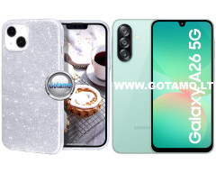 iLLumi-Neo silikoninis dėklas nugarėlė Samsung Galaxy A26 telefonui sidabro spalvos