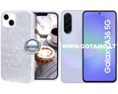 iLLumi-Neo silikoninis dėklas nugarėlė Samsung Galaxy A36 telefonui sidabro spalvos