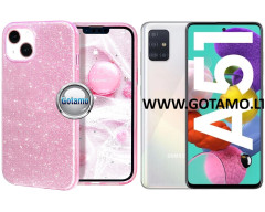 iLLumi-Neo silikoninis dėklas nugarėlė Samsung Galaxy A51 telefonui rožinės spalvos