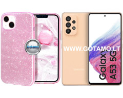 iLLumi-Neo silikoninis dėklas nugarėlė Samsung Galaxy A53 5G telefonui rožinės spalvos