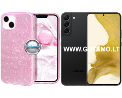 iLLumi-Neo silikoninis dėklas nugarėlė Samsung Galaxy S22 5G telefonui rožinės spalvos
