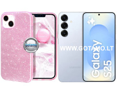 iLLumi-Neo silikoninis dėklas nugarėlė Samsung Galaxy S25 telefonui rožinės spalvos