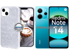 iLLumi-Neo silikoninis dėklas nugarėlė Xiaomi Redmi Note 14 4G telefonui sidabro spalvos