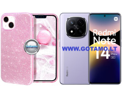 iLLumi-Neo silikoninis dėklas nugarėlė Xiaomi Redmi Note 14 Pro Plus 5G telefonui rožinės spalvos