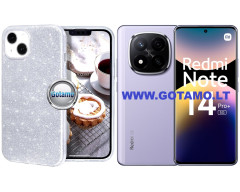 iLLumi-Neo silikoninis dėklas nugarėlė Xiaomi Redmi Note 14 Pro Plus 5G telefonui sidabro spalvos