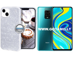 iLLumi-Neo silikoninis dėklas nugarėlė Xiaomi Redmi Note 9S, Xiaomi Redmi Note 9 Pro telefonams sidabro spalvos