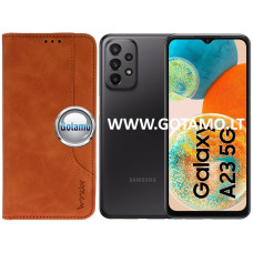 Samsung Galaxy A23, Samsung Galaxy A23 5G dėklai ir apsauginiai stiklai - M-Wonder dėklas Samsung Galaxy A23, Samsung Galaxy A23 5G telefonams rudos spalvos