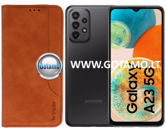 M-Wonder dėklas Samsung Galaxy A23, Samsung Galaxy A23 5G telefonams rudos spalvos