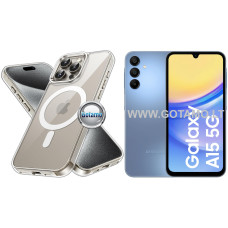 MagSafe Jelly dėklas nugarėlė Samsung Galaxy A15, Samsung Galaxy A15 5G telefonams skaidrus