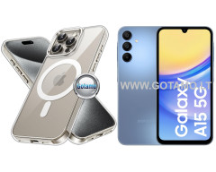 MagSafe Jelly dėklas nugarėlė Samsung Galaxy A15, Samsung Galaxy A15 5G telefonams skaidrus
