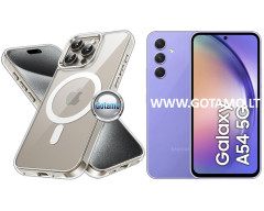 MagSafe Jelly dėklas nugarėlė Samsung Galaxy A54 telefonui skaidrus