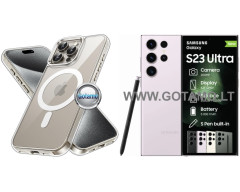 MagSafe Jelly dėklas nugarėlė Samsung Galaxy S23 Ultra telefonui skaidrus