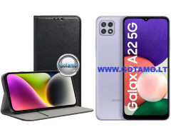 Re-Cap magnetinis dėklas Samsung Galaxy A22 5G telefonui juodos spalvos