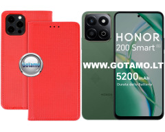 Re-Grid magnetinis dėklas Honor 200 Smart, Honor X7c, Honor Play 60 Plus telefonams raudonos spalvos