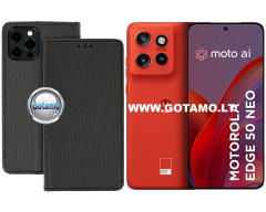 Re-Grid magnetinis dėklas Motorola Edge 50 Neo telefonui juodos spalvos
