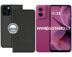 Re-Grid magnetinis dėklas Motorola Moto G54, Motorola Moto G55, Motorola Moto G64 telefonams juodos spalvos