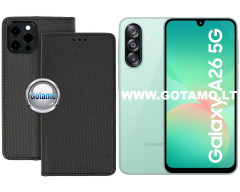 Re-Grid magnetinis dėklas Samsung Galaxy A26 telefonui juodos spalvos