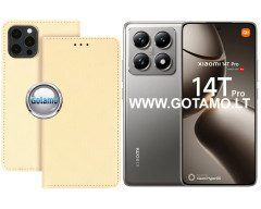 Re-Grid magnetinis dėklas Xiaomi 14T, Xiaomi 14T Pro telefonams aukso spalvos