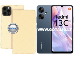 Re-Grid magnetinis dėklas Xiaomi Redmi 13C 5G telefonui aukso spalvos