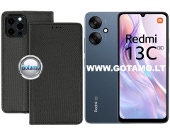 Re-Grid magnetinis dėklas Xiaomi Redmi 13C 5G telefonui juodos spalvos