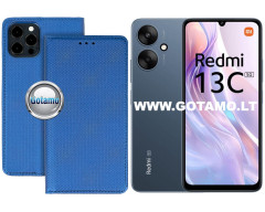 Re-Grid magnetinis dėklas Xiaomi Redmi 13C 5G telefonui mėlynos spalvos