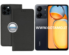 Re-Grid magnetinis dėklas Xiaomi Redmi 13C, Xiaomi Redmi 13C 5G, Xiaomi Poco C65 telefonams juodos spalvos