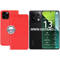 Re-Grid magnetinis dėklas Xiaomi Redmi Note 13 Pro 5G, Xiaomi Poco X6 telefonams raudonos spalvos