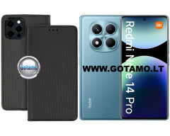 Re-Grid magnetinis dėklas Xiaomi Redmi Note 14 Pro 4G telefonui juodos spalvos
