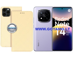 Re-Grid magnetinis dėklas Xiaomi Redmi Note 14 Pro Plus 5G telefonui aukso spalvos