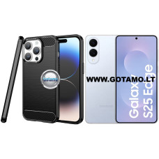 Siege dėklas nugarėlė Samsung Galaxy S25 Edge telefonui juodos spalvos