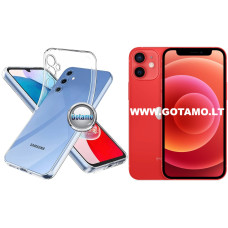 Skin silikoninis dėklas 1MM storio Apple iPhone 12 mini telefonui