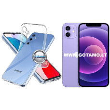 Apple iPhone 12, Apple iPhone 12 Pro dėklai ir apsauginiai stiklai - Skin silikoninis dėklas 1MM storio Apple iPhone 12 telefonui