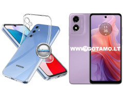Skin silikoninis dėklas 1MM storio Motorola Moto E14, G04, G04s, G24, G24 Power telefonams