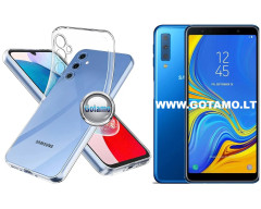 Skin silikoninis dėklas 1MM storio Samsung Galaxy A7 (2018) telefonui