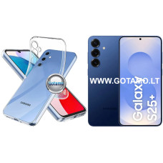 Samsung Galaxy S25 Plus dėklai ir apsauginiai stiklai - Skin silikoninis dėklas 1MM storio Samsung Galaxy S25 Plus telefonui