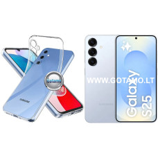 Samsung Galaxy S25 dėklai ir apsauginiai stiklai - Skin silikoninis dėklas 1MM storio Samsung Galaxy S25 telefonui